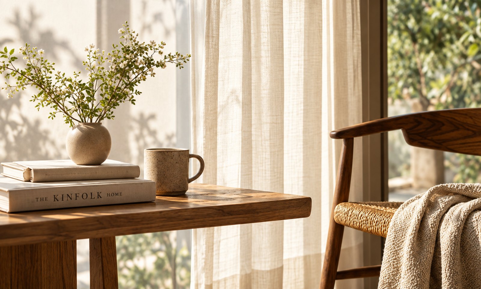 Morning tea on a handcrafted table